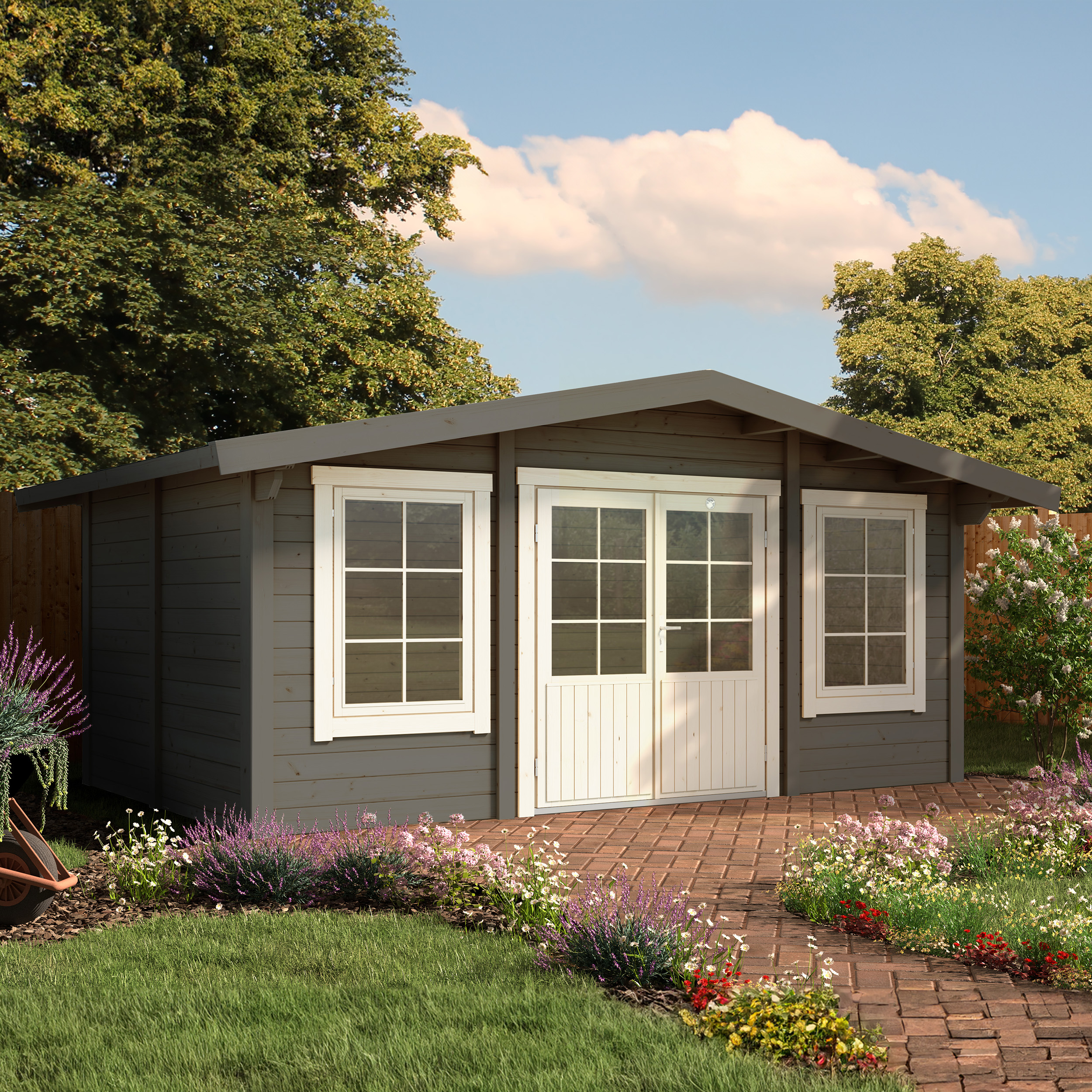 Lillevilla Apex 3m deep Log Cabin 5m x 3m | The Greenhouse People